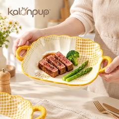kalonpup™ Oven-to-Table Series – Square Ceramic Baking Dish with Double Handles