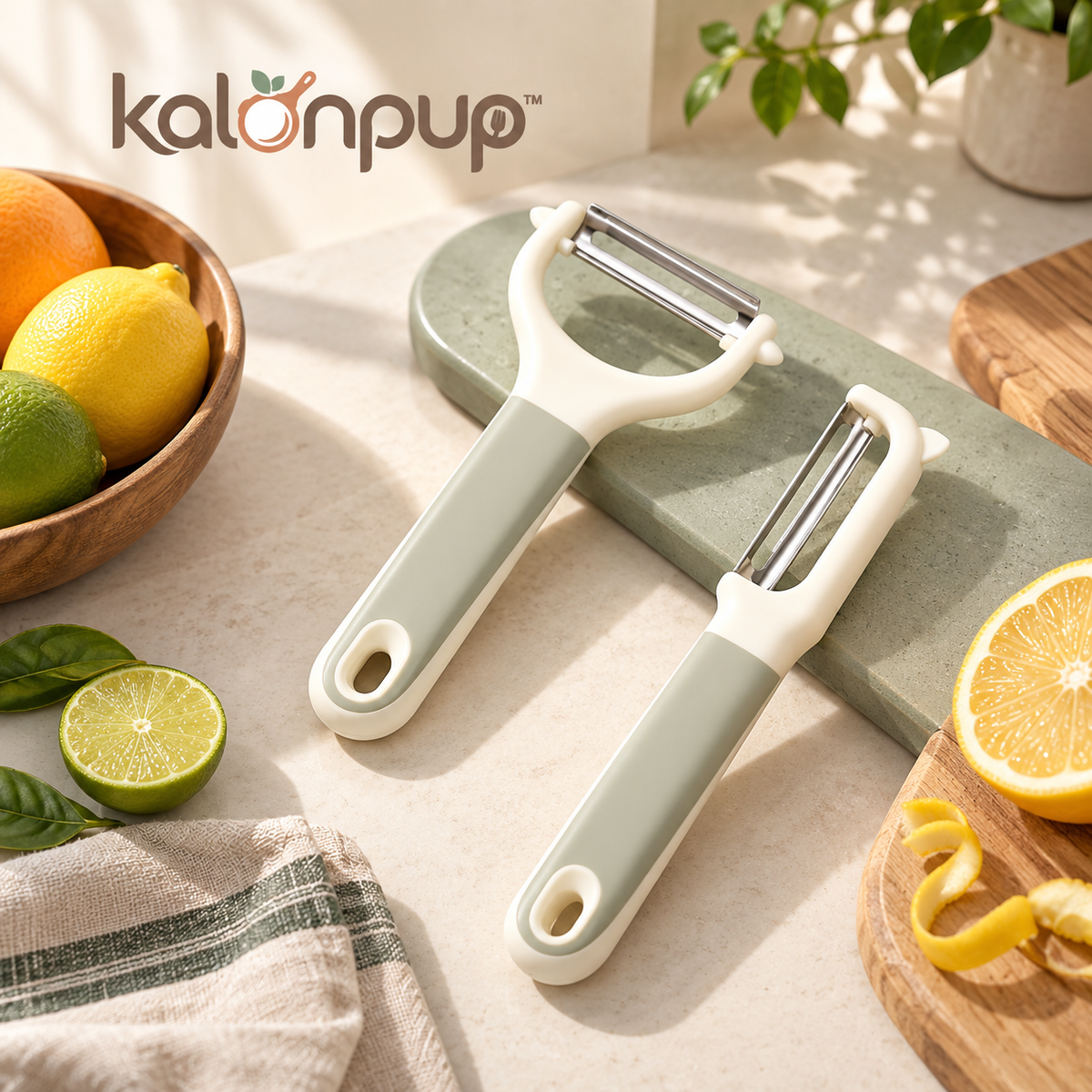 kalonpup™ Food Prep Series – Ergonomic Stainless Steel Vegetable and Fruit Peeler