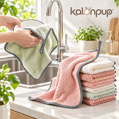 kalonpup™ Home Comfort Series – Ultra-Absorbent Coral Fleece Hanging Dish Towel