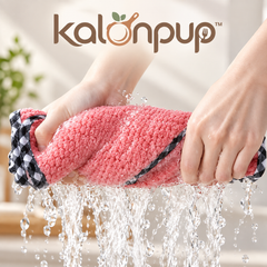 kalonpup™ Home Comfort Series – Ultra-Absorbent Coral Fleece Hanging Dish Towel