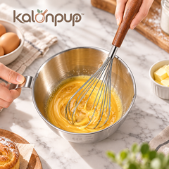 kalonpup™ Baker’s Choice Series – Stainless Steel Whisk and Mixing Bowl Set